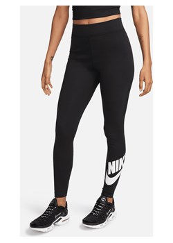 Damskie legginsy z wysokim stanem i grafiką Nike Sportswear Classics - Czerń ze sklepu Nike poland w kategorii Spodnie damskie - zdjęcie 178603479