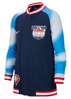 Kurtka z długim rękawem dla dużych dzieci Nike Dri-FIT NBA Brooklyn Nets Showtime - Niebieski ze sklepu Nike poland w kategorii Kurtki chłopięce - zdjęcie 178603729