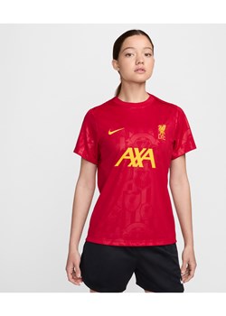 Damska przedmeczowa koszulka piłkarska z krótkim rękawem Nike Dri-FIT Liverpool F.C. Academy Pro - Czerwony ze sklepu Nike poland w kategorii Bluzki damskie - zdjęcie 178605216