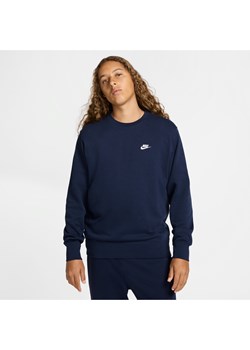 Męska bluza z dzianiny dresowej Nike Club - Niebieski ze sklepu Nike poland w kategorii Bluzy męskie - zdjęcie 178605489