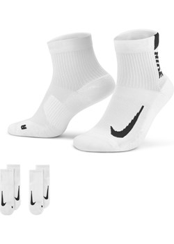 Krótkie skarpety do biegania Nike Multiplier (2 pary) - Biel ze sklepu Nike poland w kategorii Skarpetki męskie - zdjęcie 178607848