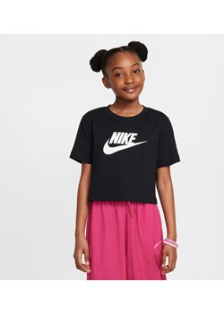 T-shirt o skróconym kroju dla dużych dzieci (dziewcząt) Nike - Czerń ze sklepu Nike poland w kategorii Bluzki dziewczęce - zdjęcie 178608976