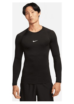 Męska przylegająca koszulka z długim rękawem do fitnessu Dri-FIT Nike Pro - Czerń ze sklepu Nike poland w kategorii T-shirty męskie - zdjęcie 178610065