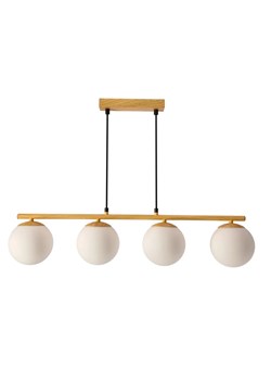 Biała lampa wisząca z 4 kloszami w stylu glamour - M074 Fevi ze sklepu Edinos.pl w kategorii Lampy wiszące - zdjęcie 178613817