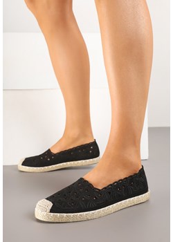 Czarne Espadryle Vices z Ażurową Cholewką i Plecionym Sznurkiem Arivoni ze sklepu renee.pl w kategorii Espadryle damskie - zdjęcie 178619296