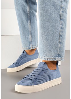 Niebieskie Sneakersy z Siateczkową Cholewką i Metaliczną Nicią Nimiovana ze sklepu born2be.pl w kategorii Buty sportowe damskie - zdjęcie 178621449