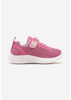 Fuksjowe Buty Sportowe z Siateczkową Cholewką Przed Kostkę i Rzepami Liarosea ze sklepu born2be.pl w kategorii Buty sportowe dziecięce - zdjęcie 178624385