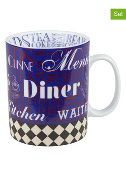 Könitz Kubki jumbo (2 szt.) &quot;Diner kitchen&quot; w kolorze granatowym - 490 ml ze sklepu Limango Polska w kategorii Kubki - zdjęcie 178626755