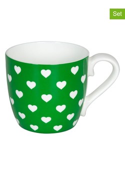 Könitz Kubki jumbo (2 szt.) &quot;Hearts&quot; w kolorze zielonym - 425 ml ze sklepu Limango Polska w kategorii Kubki - zdjęcie 178626757