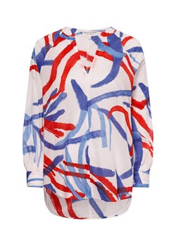 Marie Lund Bluzka damska tunika Kobiety Bawełna biały wzorzysty ze sklepu vangraaf w kategorii Bluzki damskie - zdjęcie 178635435