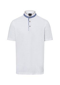 Bugatti Męska koszulka polo Mężczyźni Bawełna biały jednolity ze sklepu vangraaf w kategorii T-shirty męskie - zdjęcie 178635459