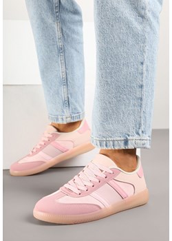 Różowe Sneakersy Sportowe przed Kostkę z Ozdobnymi Paskami Zonevia ze sklepu renee.pl w kategorii Buty sportowe damskie - zdjęcie 178635957