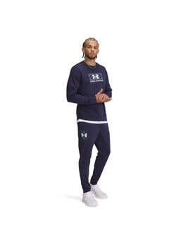 Męskie spodnie dresowe Under Armour UA Rival Terry Logo Jogger - granatowe ze sklepu Sportstylestory.com w kategorii Spodnie męskie - zdjęcie 178639148