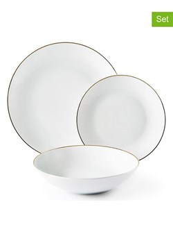 Trendy Kitchen by EXCÉLSA 18-częściowy zestaw talerzy &quot;Gold&quot; w kolorze złoto-białym ze sklepu Limango Polska w kategorii Naczynia - zdjęcie 178639257