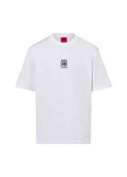 HUGO Koszulka męska - Deckies Mężczyźni Bawełna biały jednolity ze sklepu vangraaf w kategorii T-shirty męskie - zdjęcie 178641477
