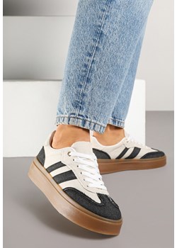 Czarno-Beżowe Sneakersy na Kauczukowej Podeszwie Ardislo ze sklepu born2be.pl w kategorii Buty sportowe damskie - zdjęcie 178641577
