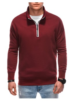 Bluza męska ze stójka rozpinaną na suwak - bordowa V6 B1353 ze sklepu ombre w kategorii Bluzy męskie - zdjęcie 178643229