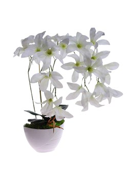 Biały storczyk Cybidium Kompozycja kwiatowa 3 Pędy 50 cm KOMp82 S240 ze sklepu Pantofelek24.pl w kategorii Dekoracje - zdjęcie 178648058