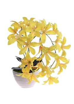 Żółty storczyk Cybidium Kompozycja kwiatowa 3 Pędy 50 cm KOMp85 S240 ze sklepu Pantofelek24.pl w kategorii Dekoracje - zdjęcie 178648069