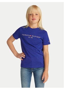 Tommy Hilfiger T-Shirt Essential KS0KS00397 S Niebieski Regular Fit ze sklepu MODIVO w kategorii Bluzki dziewczęce - zdjęcie 178650618