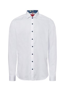 Finshley & Harding Męska koszula biznesowa Mężczyźni Slim Fit Bawełna biały wypukły wzór tkaniny ze sklepu vangraaf w kategorii Koszule męskie - zdjęcie 178651447