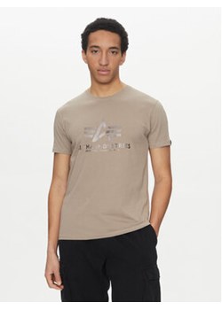 Alpha Industries T-Shirt Basic 100501 Beżowy Regular Fit ze sklepu MODIVO w kategorii T-shirty męskie - zdjęcie 178655586