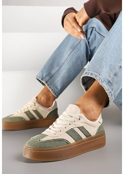 Zielono-Beżowe Sneakersy Tenisówki na Kauczukowej Podeszwie Ardisora ze sklepu renee.pl w kategorii Buty sportowe damskie - zdjęcie 178660417