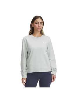 Damska bluza dresowa nierozpinana bez kaptura Under Armour UA Rival Terry Crew - zielona ze sklepu Sportstylestory.com w kategorii Bluzy damskie - zdjęcie 178661407