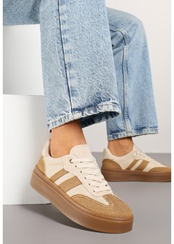 Beżowe Sneakersy na Kauczukowej Podeszwie Ardislo ze sklepu born2be.pl w kategorii Buty sportowe damskie - zdjęcie 178662875