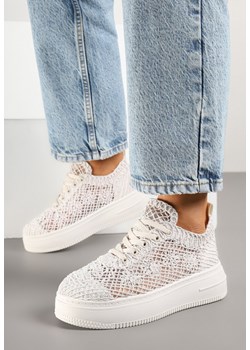 Beżowe Sneakersy Ażurowe na Grubej Podeszwie Isodisa ze sklepu born2be.pl w kategorii Buty sportowe damskie - zdjęcie 178662995