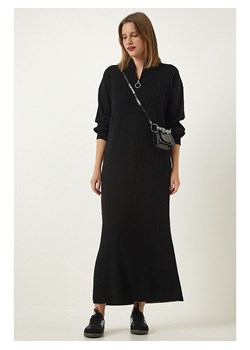 Happiness Istanbul Sukienka dzianinowa w kolorze czarnym ze sklepu Limango Polska w kategorii Sukienki - zdjęcie 178664477