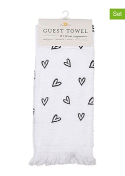 Clayre &amp; Eef Ręczniki (2 szt.) w kolorze biało-czarnym dla gości - 66 x 40 cm ze sklepu Limango Polska w kategorii Ręczniki - zdjęcie 178664506