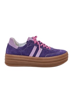 Zazoo N1068S4 Damskie Zamszowe Sneakersy Na Platformie Ciemnofioletowe ze sklepu ButyModne.pl w kategorii Buty sportowe damskie - zdjęcie 178667979
