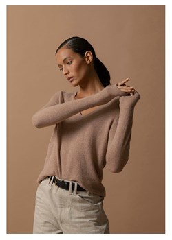 Perfect Cashmere Kaszmirowy sweter "Shannon" w kolorze beżowym ze sklepu Limango Polska w kategorii Swetry damskie - zdjęcie 178669379