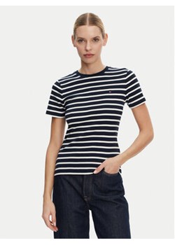 Tommy Hilfiger T-Shirt New Cody WW0WW40587 Granatowy Slim Fit ze sklepu MODIVO w kategorii Bluzki damskie - zdjęcie 178672115