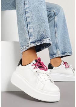 Biało-Czarne Sneakersy z Podwójnym Sznurowaniem Zdivoria ze sklepu renee.pl w kategorii Buty sportowe damskie - zdjęcie 178673738