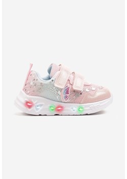 Różowe Buty Sportowe Sneakersy z Tłoczonymi Motylkami Ularitia ze sklepu born2be.pl w kategorii Buty sportowe dziecięce - zdjęcie 178675679