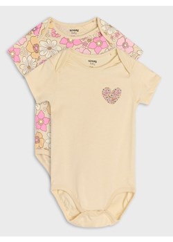 Sinsay - Body z kopertowym dekoltem 2 pack - kremowy ze sklepu Sinsay w kategorii Odzież dla niemowląt - zdjęcie 178676295