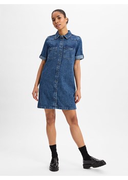 Noisy May Dżinsowa sukienka damska - NMNew Signe Kobiety Bawełna medium stone jednolity ze sklepu vangraaf w kategorii Sukienki - zdjęcie 178683136