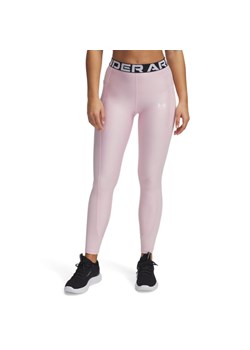 Damskie legginsy treningowe Under Armour Heatgear Rib Legging - różowe ze sklepu Sportstylestory.com w kategorii Spodnie damskie - zdjęcie 178683867