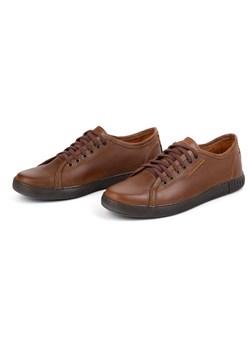 Buty Polbut Skórzane Sneakersy Męskie Model 2129 camel ze sklepu butyolivier w kategorii Półbuty męskie - zdjęcie 178687039