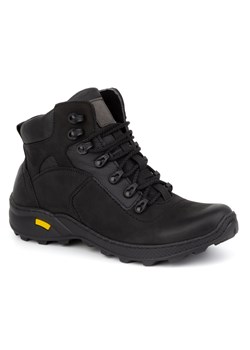 Buty męskie skórzane zimowe 7148DT czarne ze sklepu butyolivier w kategorii Buty trekkingowe męskie - zdjęcie 178687248