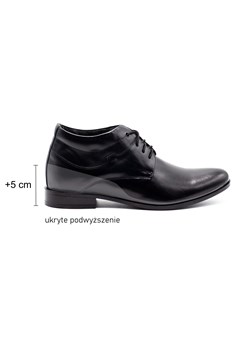 Buty męskie podwyższające skórzane +5 cm 300LU czarne ze sklepu butyolivier w kategorii Buty zimowe męskie - zdjęcie 178687256