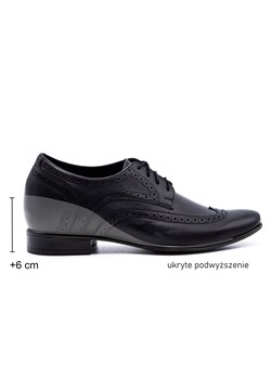 Buty męskie podwyższające wizytywe 617P podwyższające + 6 cm czarne ze sklepu butyolivier w kategorii Buty eleganckie męskie - zdjęcie 178688115