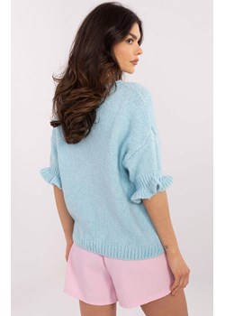 Niebieski sweter damski z wiskozą MI-SW-2913.99, Kolor niebieski, Rozmiar uniwersalny, ITALY MODA ze sklepu Primodo w kategorii Swetry damskie - zdjęcie 178691376