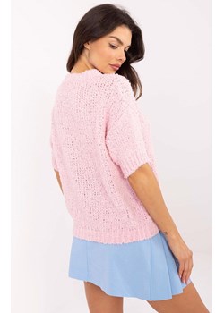 Sweter oversize jasnoróżowy z dodatkiem alpaki MI-SW-2701.23, Kolor jasny róż, Rozmiar uniwersalny, ITALY MODA ze sklepu Primodo w kategorii Swetry damskie - zdjęcie 178691379