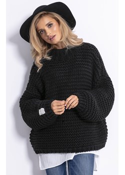 Sweter Chunky Knit czarny F790, Kolor czarny, Rozmiar S/M, Fobya ze sklepu Primodo w kategorii Swetry damskie - zdjęcie 178691417