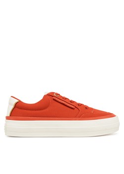 Sneakersy Tommy Hilfiger Essential Vulc Textile Sneaker FW0FW08323 Pomarańczowy ze sklepu eobuwie.pl w kategorii Buty sportowe damskie - zdjęcie 178692197
