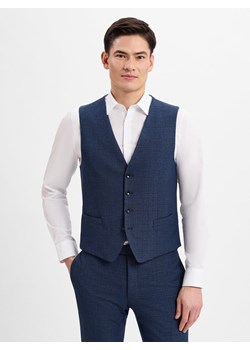 Strellson Męska kamizelka modułowa - Gyl2 Mężczyźni Slim Fit Sztuczne włókno granatowy jednolity ze sklepu vangraaf w kategorii Kamizelki męskie - zdjęcie 178695435
