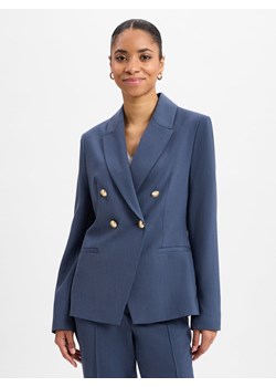 s.Oliver BLACK LABEL Modułowy blezer damski Kobiety Sztuczne włókno indygo jednolity - id: 752524-0001-00400 - marki s.Oliver Black Label - 178695459 s.Oliver BLACK LABEL Modułowy blezer damski Kobiety Sztuczne włókno indygo jednolity ze sklepu vangraaf w kategorii Marynarki damskie - zdjęcie 178695459